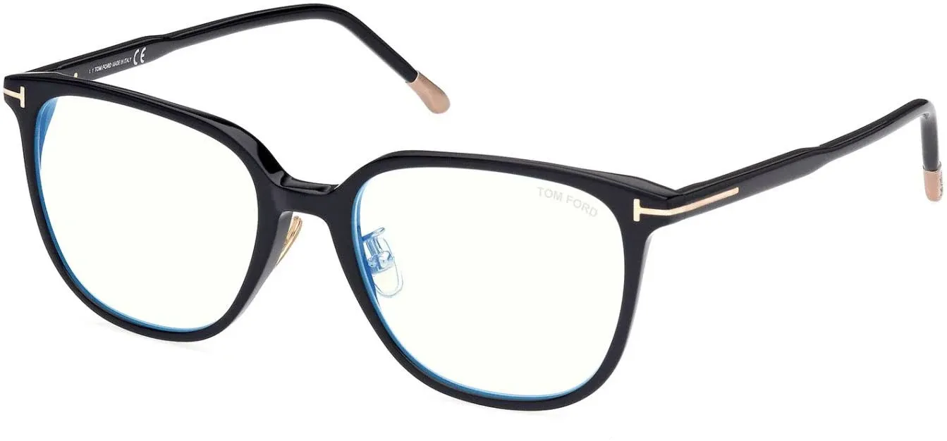 TOM FORD FT5778-D-B 001 Square Shiny Black Demo Lens 53 mm Women&#039;s Eyeglasses