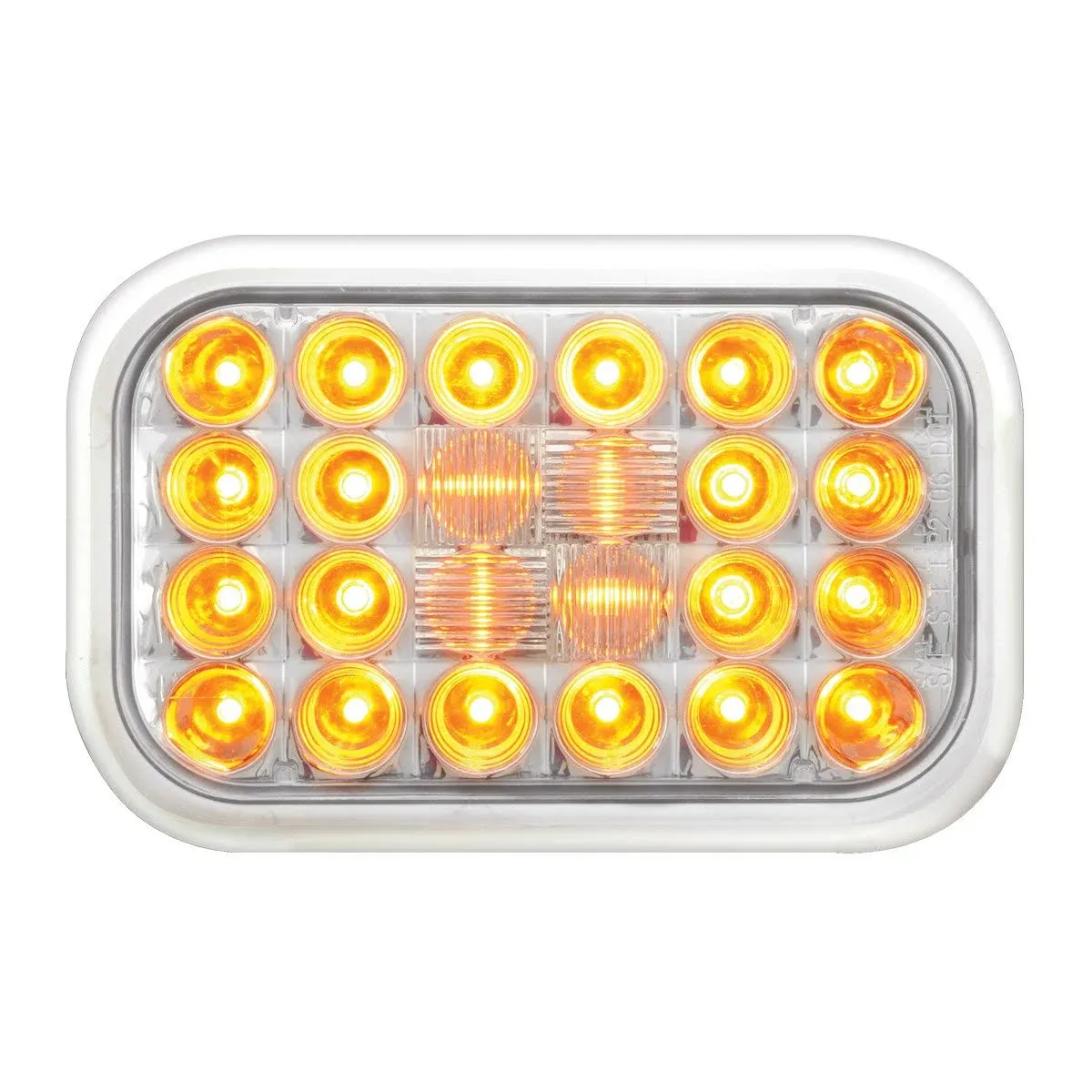 Rectangular Pearl LED Light Amber Clear 77181