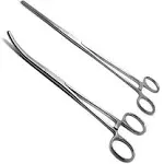 Hemostat Surgical Tools Set of 2 Pean Rochester Straight &amp; Curved Forceps 12&#034;