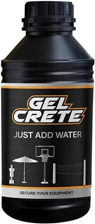 GELCRETE Polymer for Anchoring Down Basketball Goals, Freestanding Punching Bag, Outdoor Umbrella, Volleyball Nets, Etc. JUST ADD Water - Replaces Sand & Sandbags for Bases 16 oz