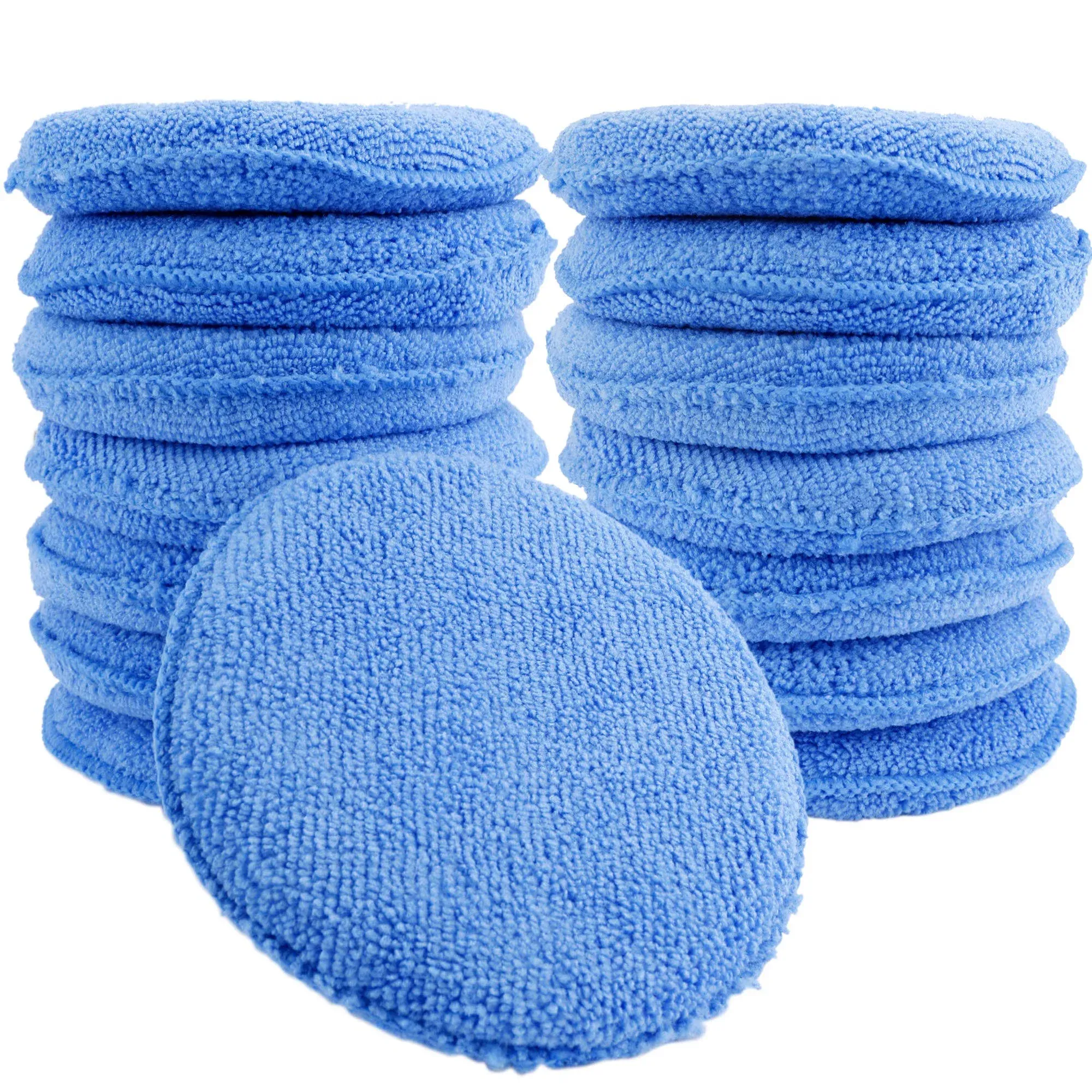 Wax Applicator Pads15 Pcs 4.72&#034; Microfiber Applicator Pads Polishing Pad Buff...