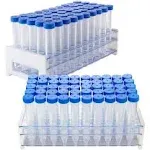 Ackers Conical Centrifuge Tubes 15mL, 100Pcs Sterile Plastic Test Tubes with Scr