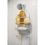 Hanging Shower Caddy Storage Shelf Organizer over Showerhead