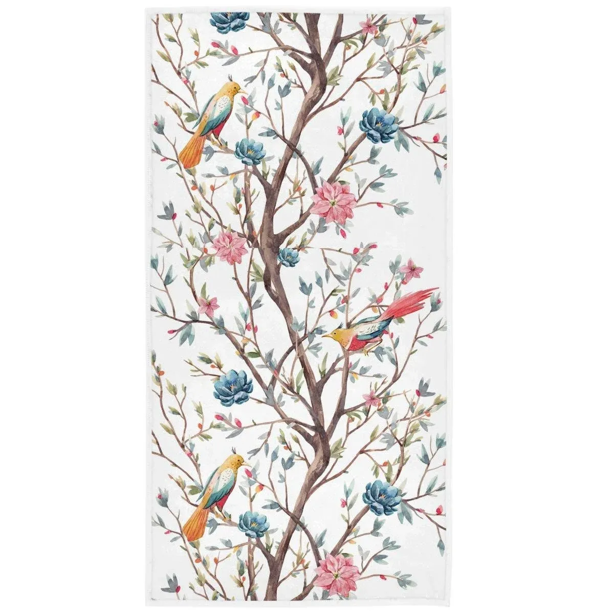 Pfrewn Spring Flowering Tree with Birds Flowers Hand Towels 16x30 in Spring ...