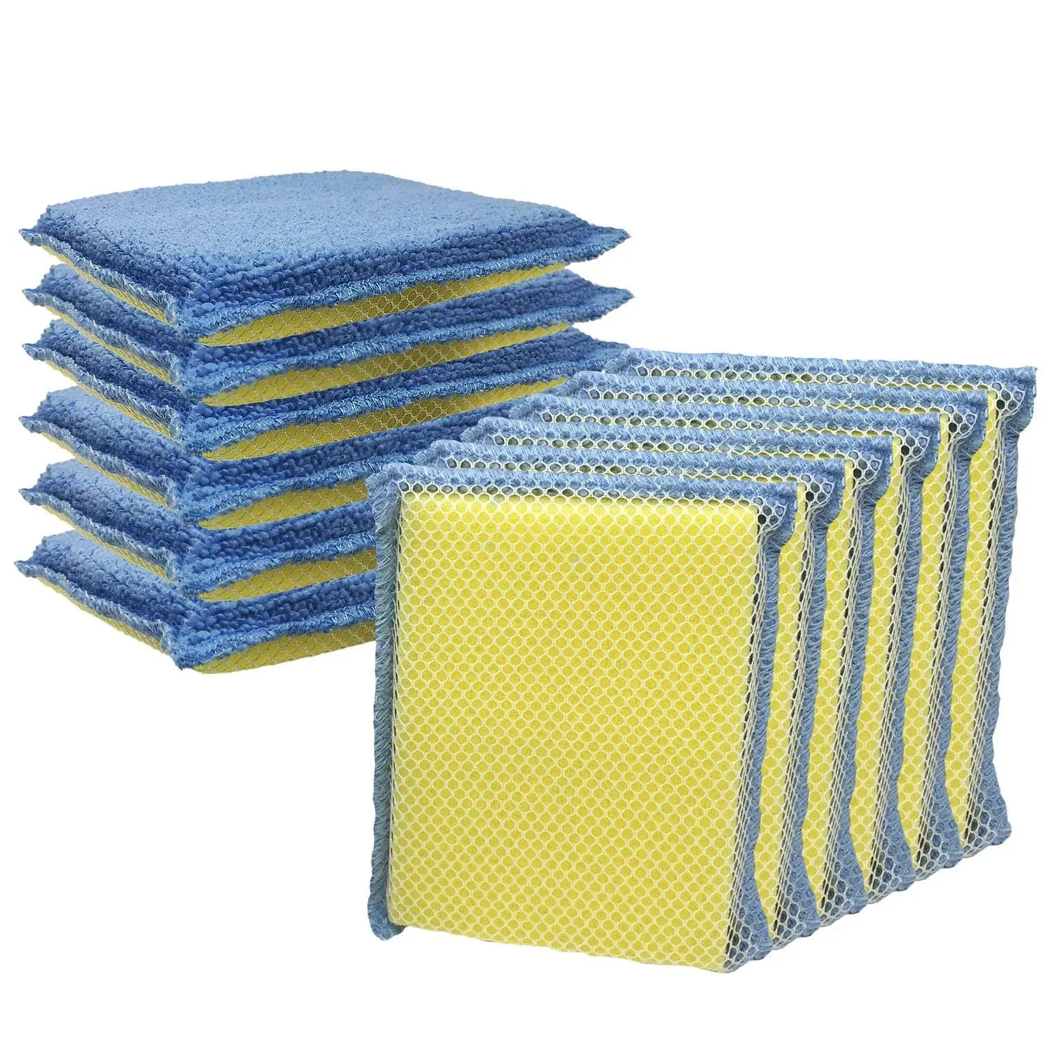 Lola Products Microfiber Terry & Nylon Net | Non-Scratch 2-Way Cleaning Sponge ...
