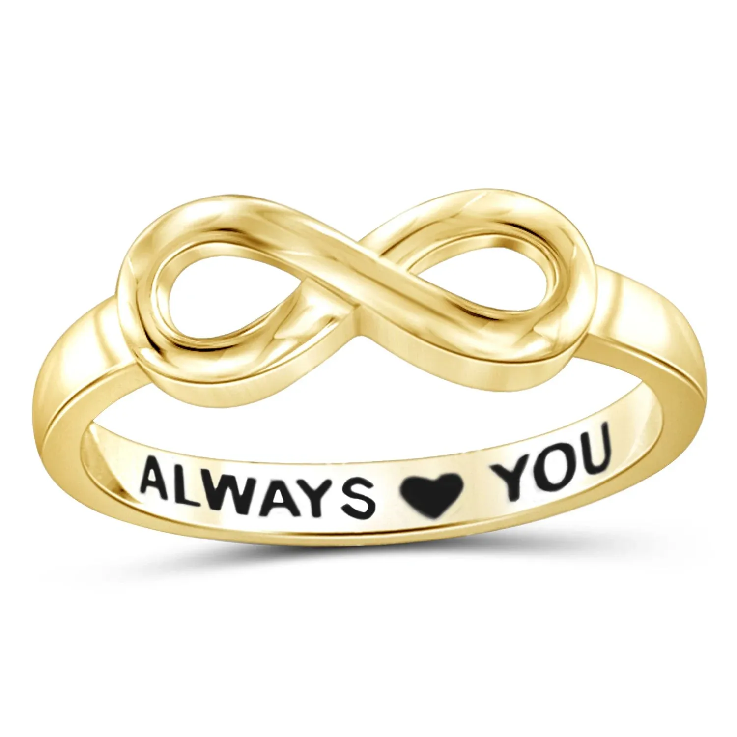 Sterling Silver or 14K Gold-Plated Infinity Friendship Ring for Women ...