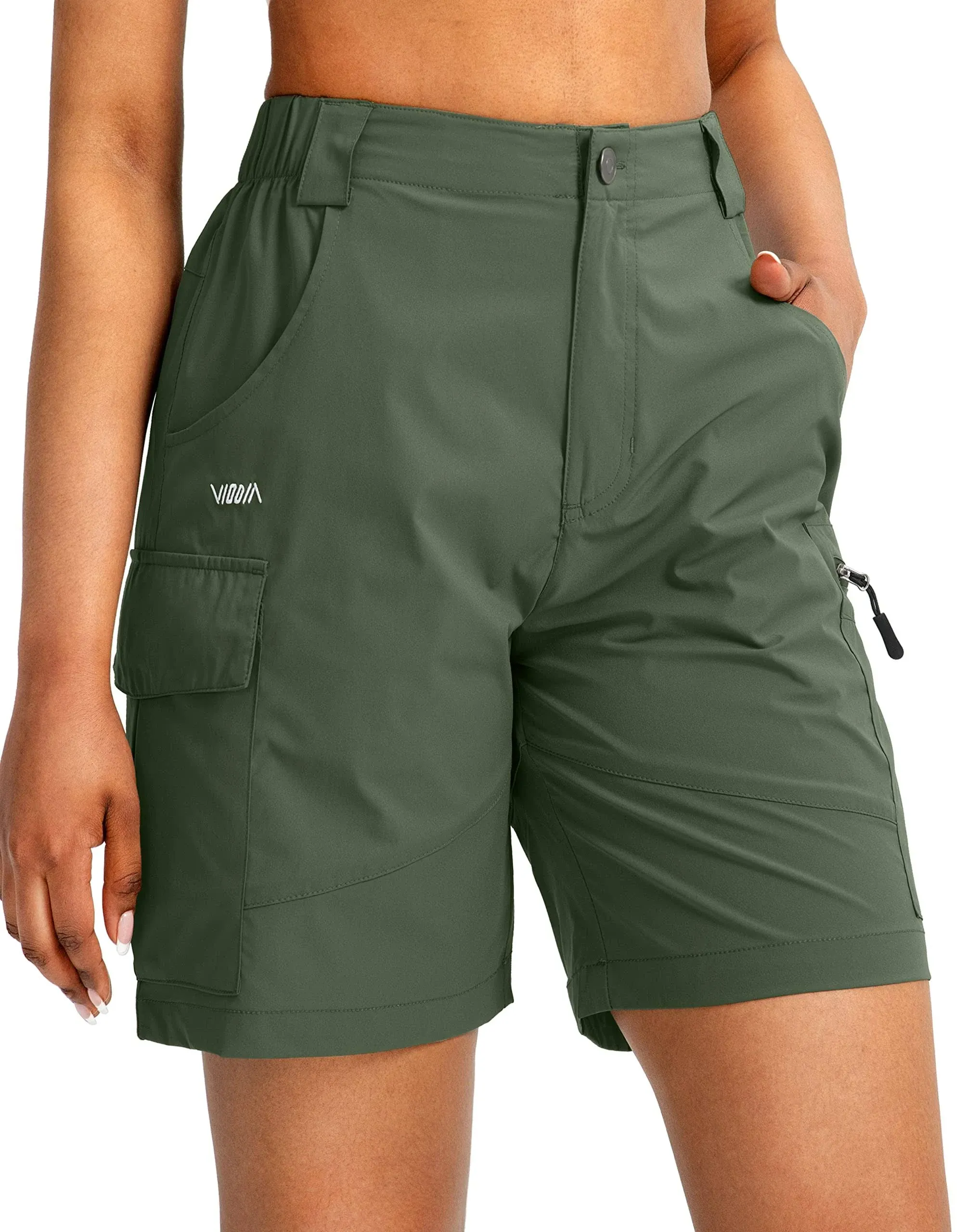 Viodia Women's 7" Hiking Cargo Shorts with Pockets Quick Dry Lightweight Shorts for Women Golf Casual Summer Shorts