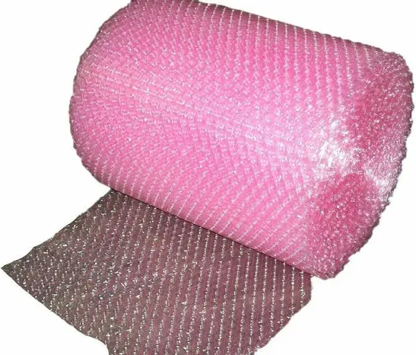 3/16 inch Anti-Static Small Bubble Cushioning Wrap Padding Roll 100' x 12 inch 100ft, Pink