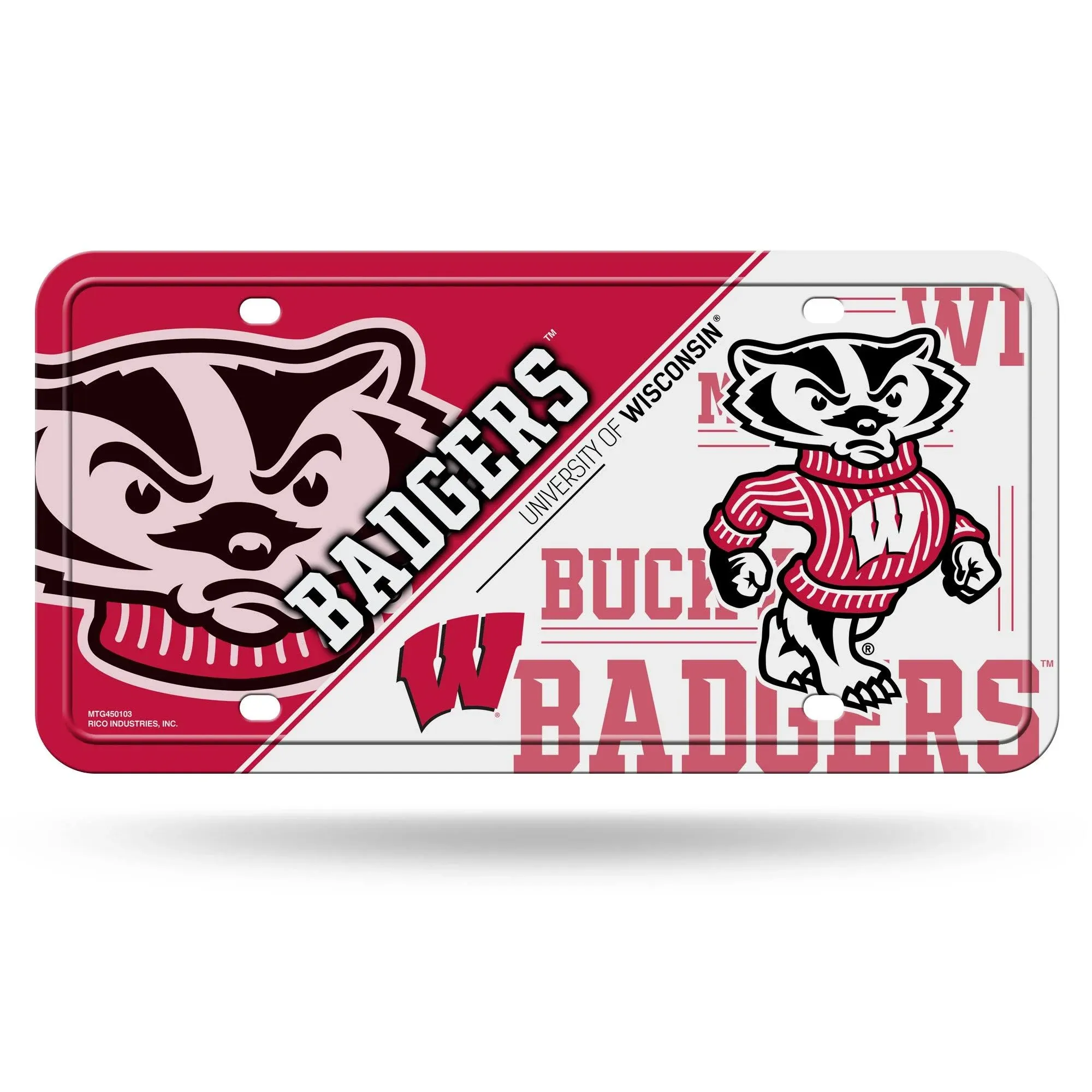 Rico Wisconsin Badgers Metal License Plate