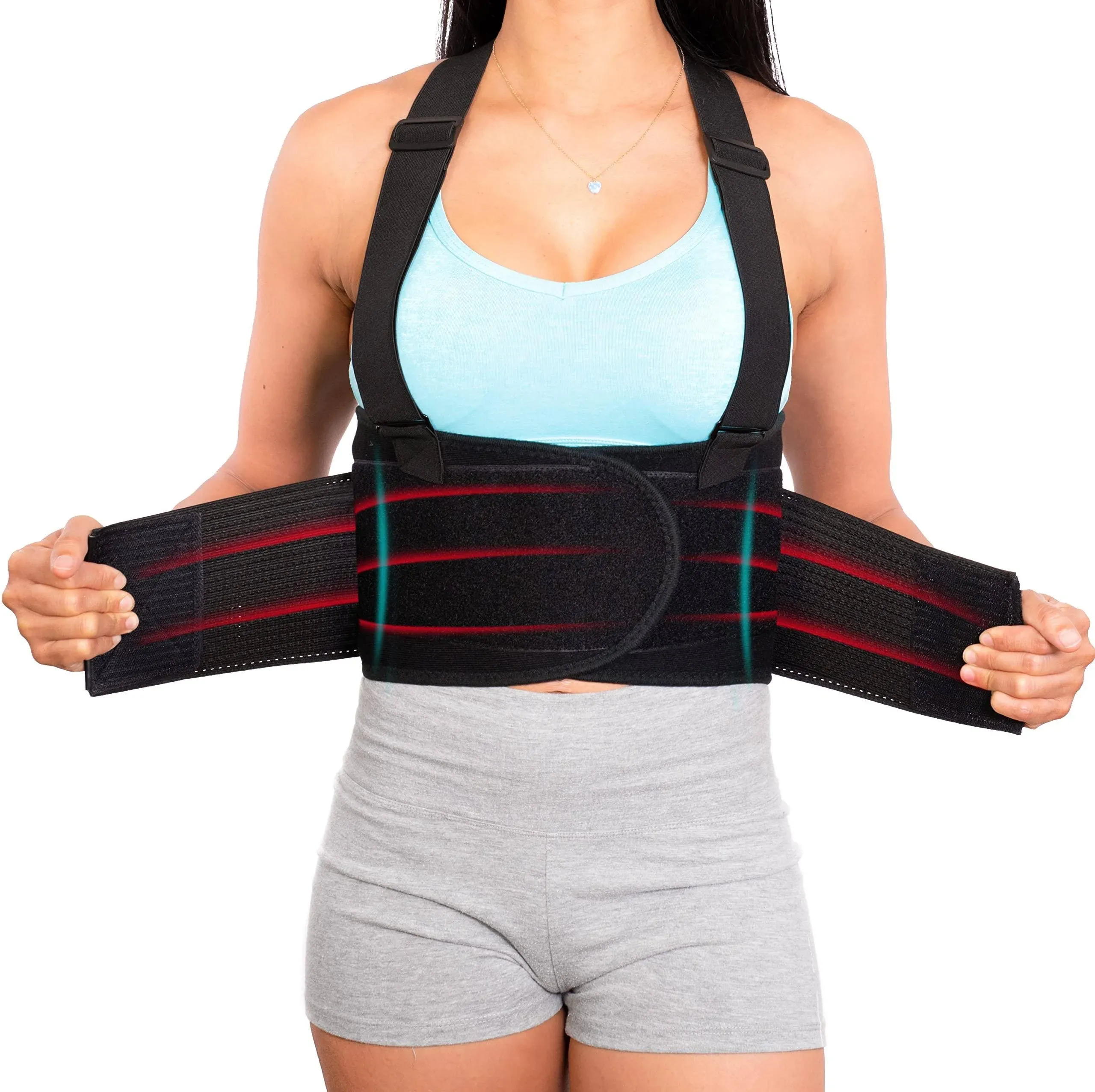 Lower Back Brace with Suspenders | Support Belt for Men & Women | Adjustable ...