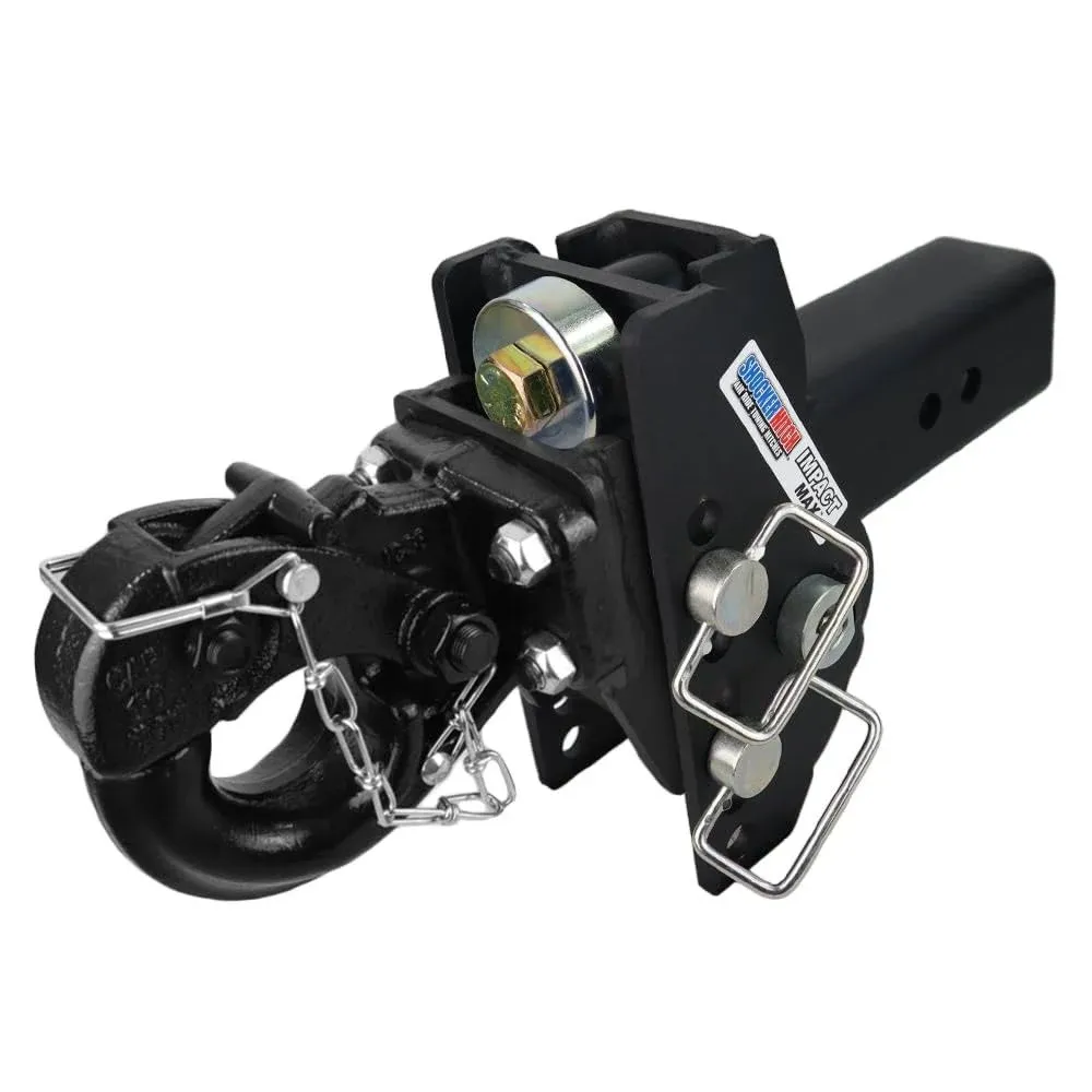 Shocker 20K Impact Max Adjustable Pintle Hitch 10 Ton - 20,000 lbs, Fits 3" Hitch