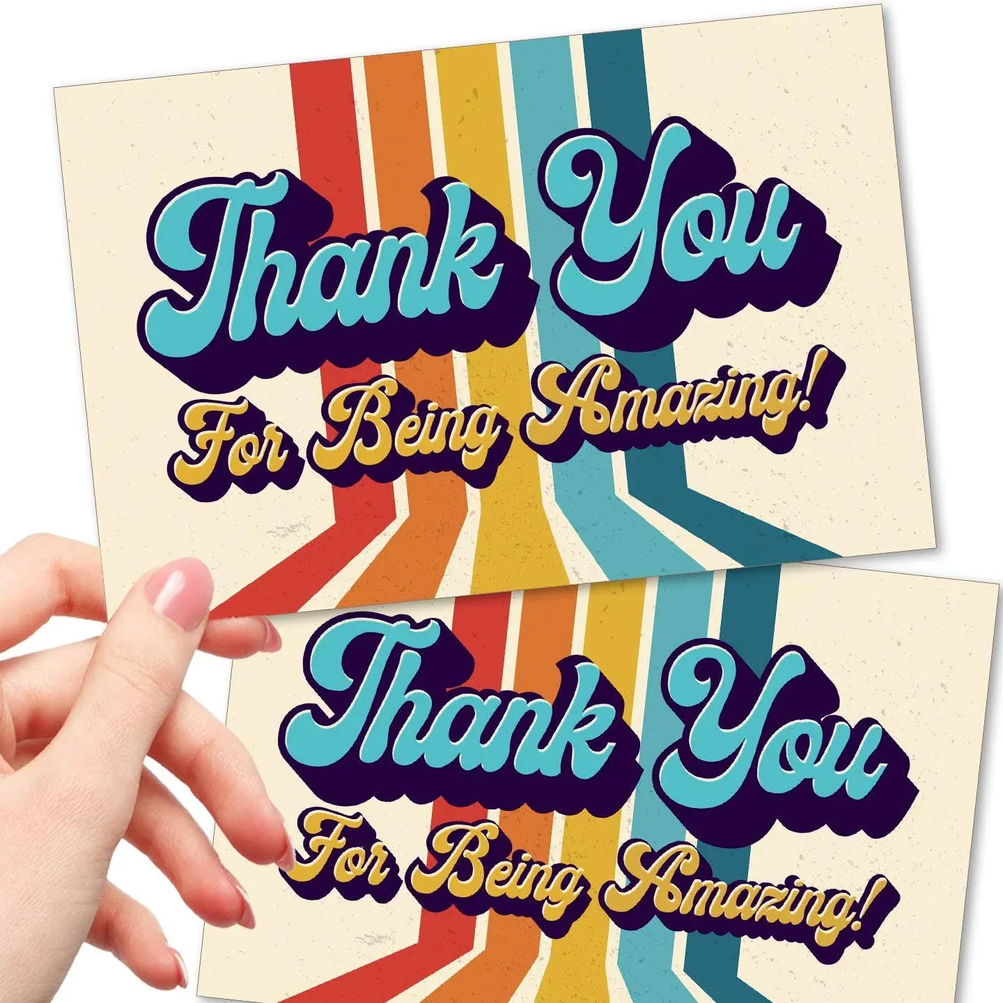 T MARIE 50 Thank You Postcards 4x6” Retro Thank You For Being Amazing Post Cards For Employee Appreciation Gifts