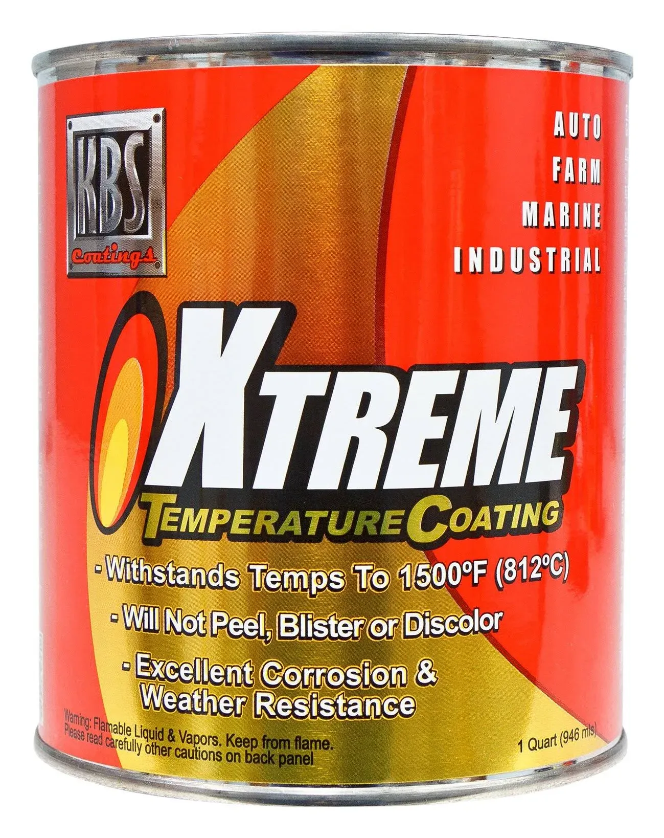 KBS Coatings 65405 Cast Iron Grey Xtreme Temperature Coating - 1 Quart