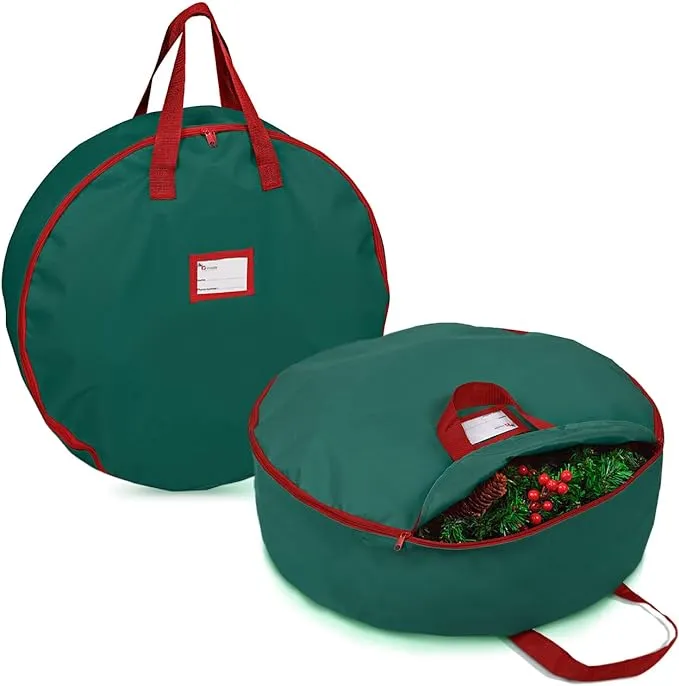 Primode Christmas Wreath Storage Bag 30&#034; - 2 Pack Artificial Wreath Container -