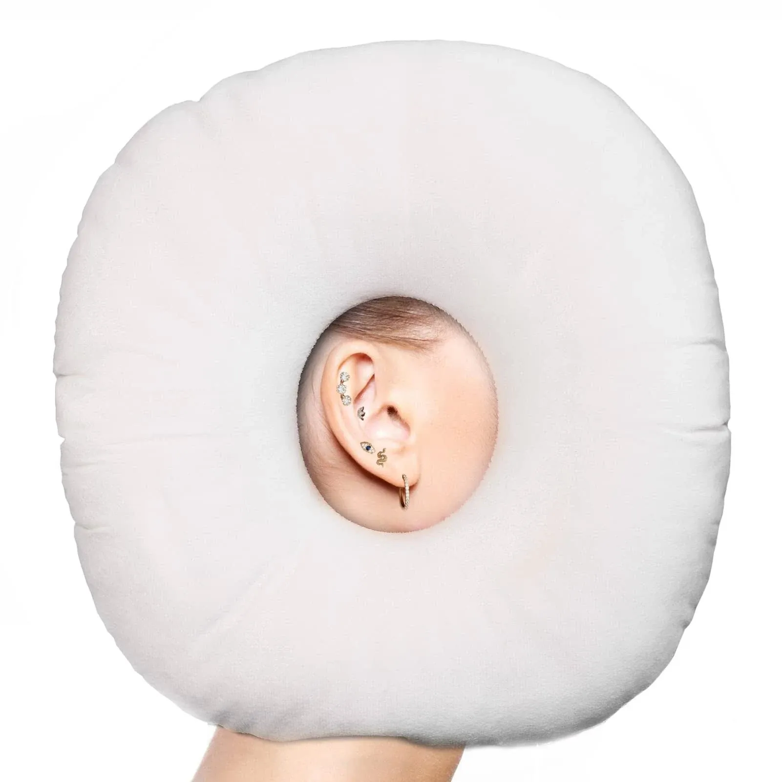 Ear Piercing Pillow for Side Sleepers with Ear Hole O-Shaped Side Sleeping Pi...