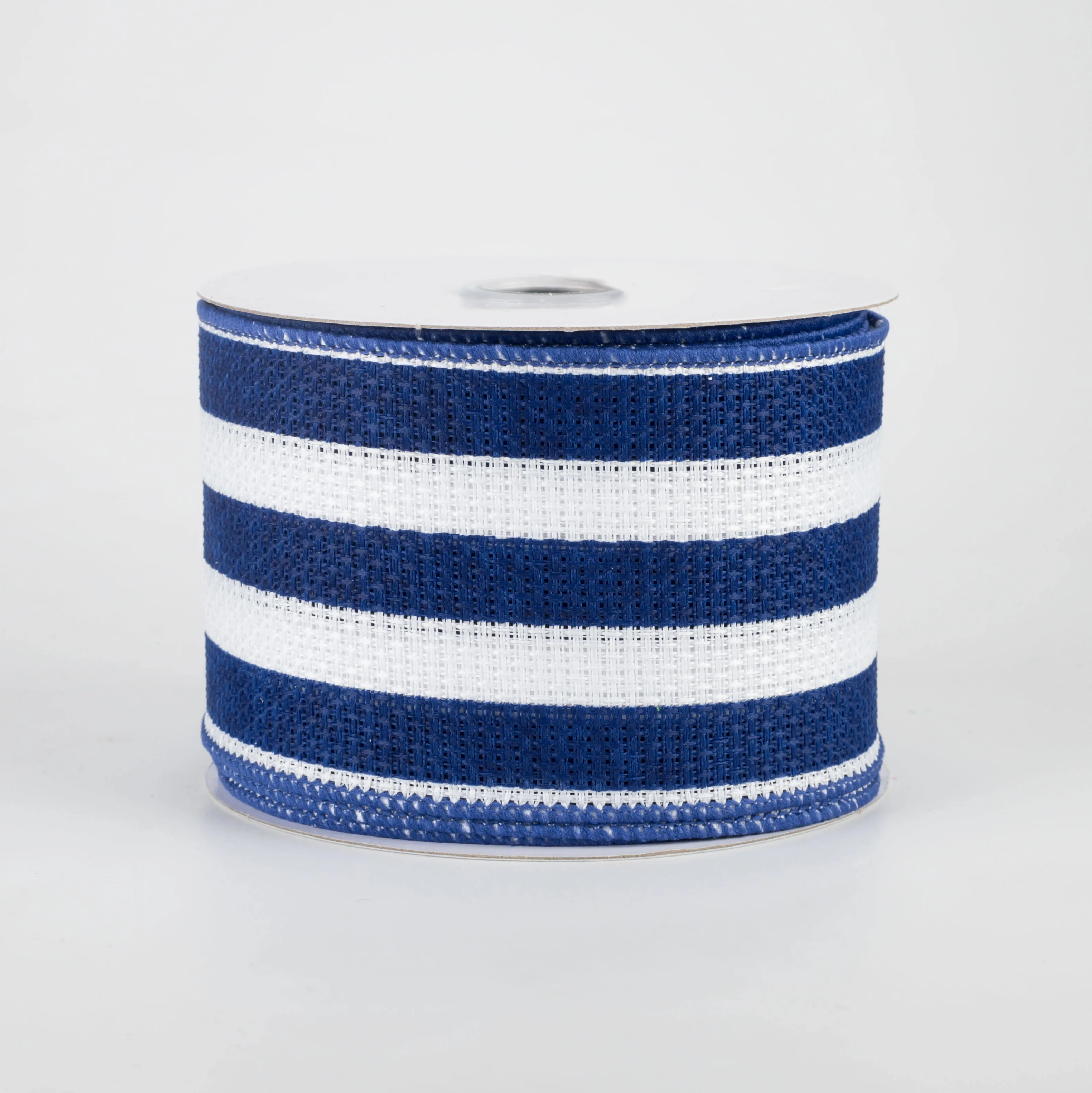 2.5"x10yd Vertical Stripe on Cross Royal White/Blue RGA126225