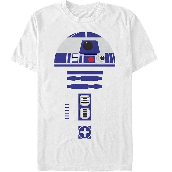 Men's Big & Tall Simpler R2 Costume Tee by Star Wars in White (Size 3XL)