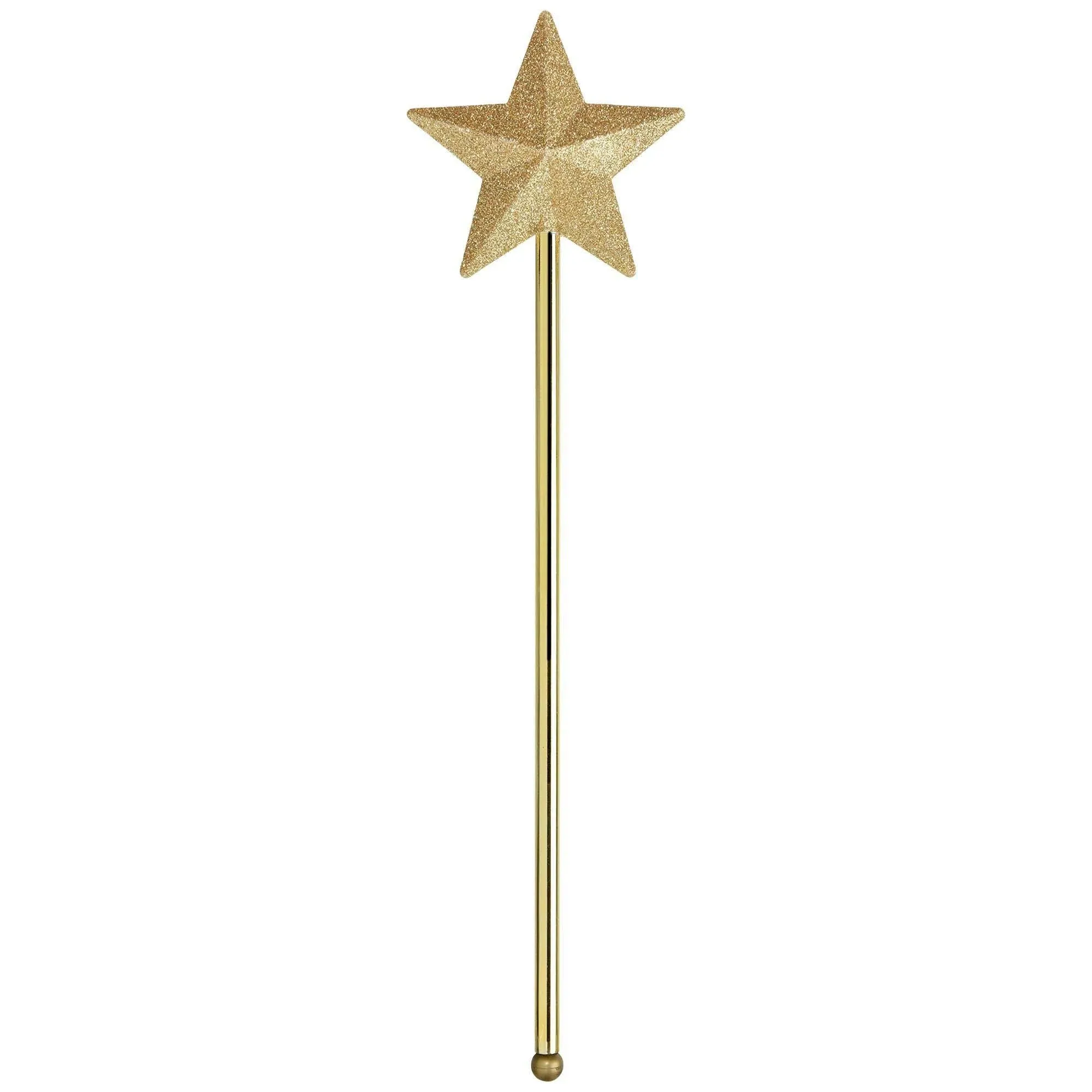 Gold Glitter Star Wand (15") - 1 Pc. - Enchanting, Perfect for Celebrations, Costumes, & Magical Moments