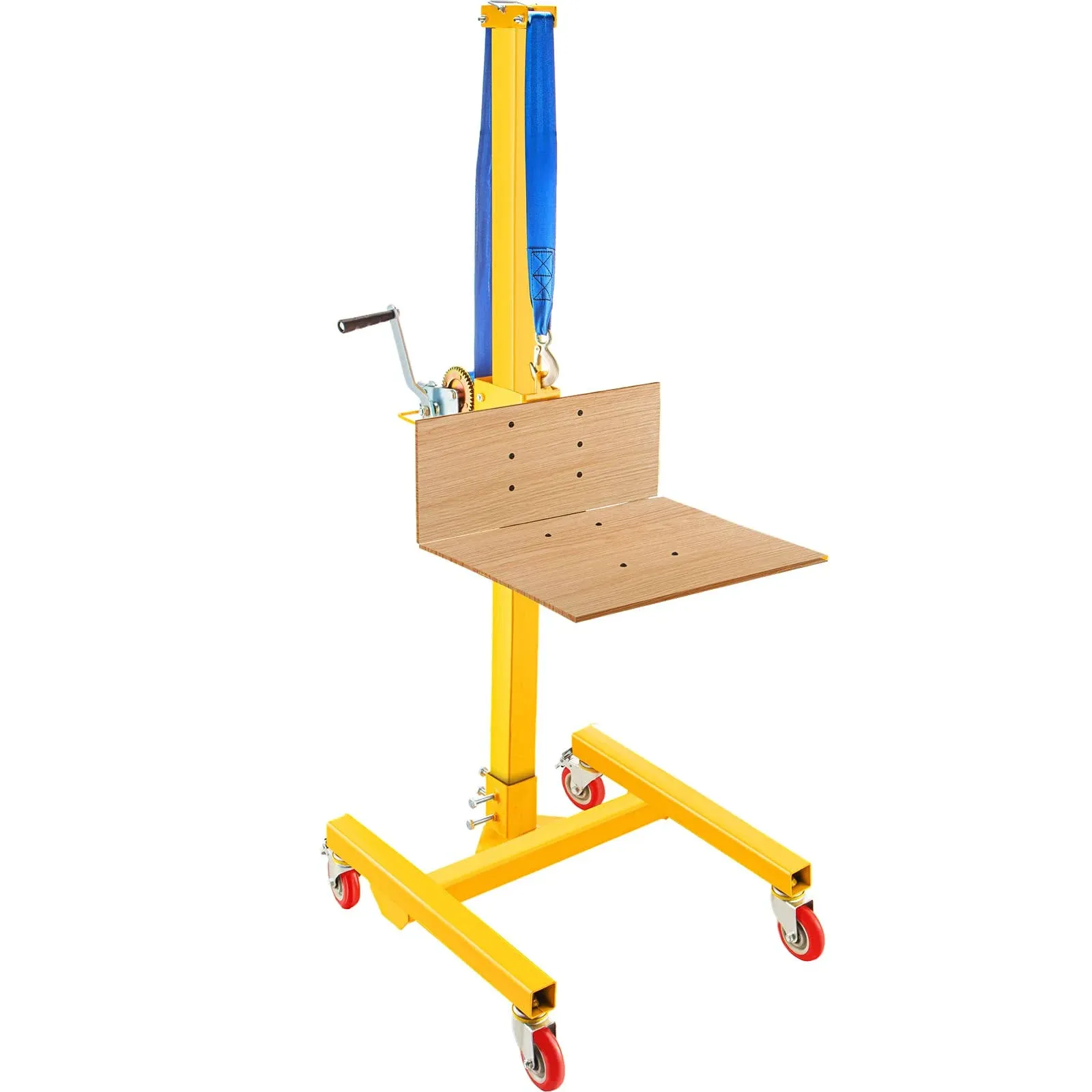 Manual Winch Stacker, 9.4" - 72" Height Range, 19.7" Length x 15.7" Width Platform, Steel Lite Load Lift Winch, Hand Winch Lift Truck, 331 lbs Capacity Material Lift for Shipping Facilities