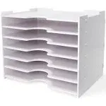 SONGWAY File Organizer for Desk - 7 Tier Wide Document Holder, Letter Mail Tray Storage Rack, File Sorter Organizer, A4 Paper Storage Holder, Desktop