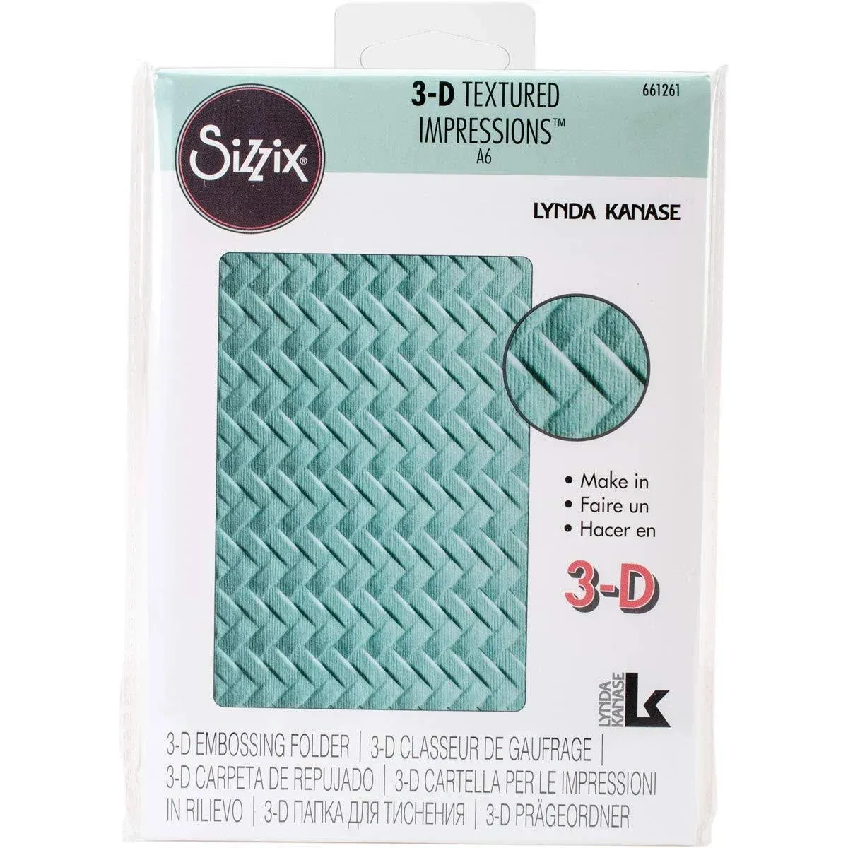 Sizzix, Multi Color, One Size Embossing Folder 661261, Woven by Lynda Kanase