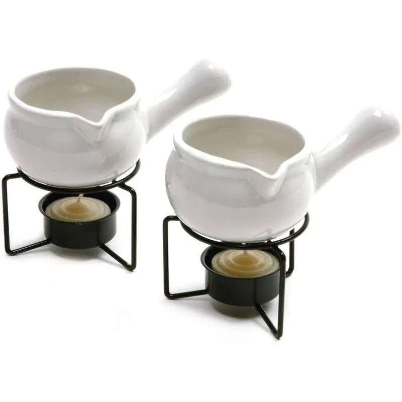 Norpro Ceramic Butter Warmers, Set of 2, 1/3 cup/3 oz, White