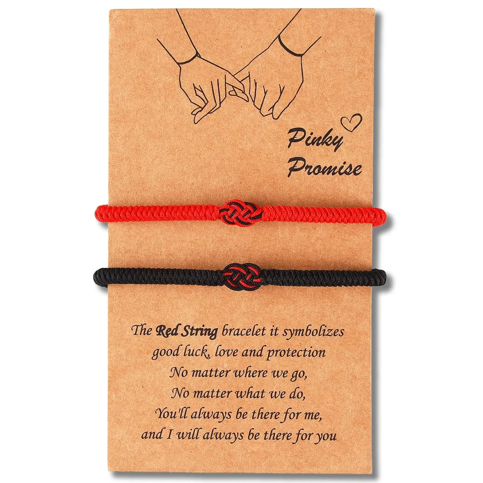 ULYSIA Red String of Fate Couple Bracelet Valentines Day Gifts for Him Brown