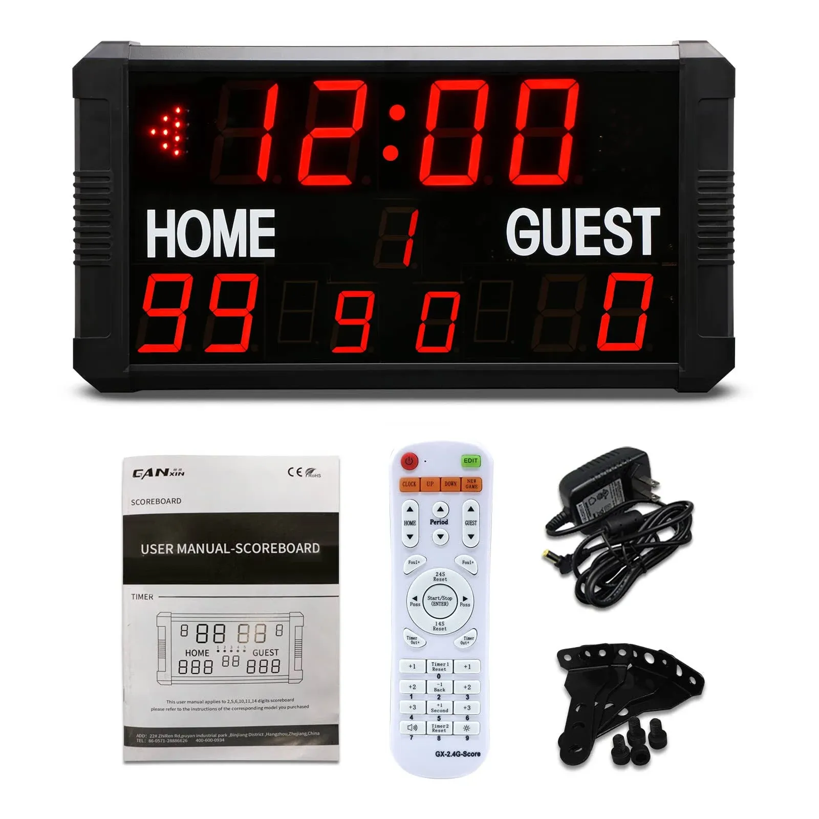 Gan Xin LED Portable Tabletop Scoreboard Professional 14/24 Seconds Shot ...