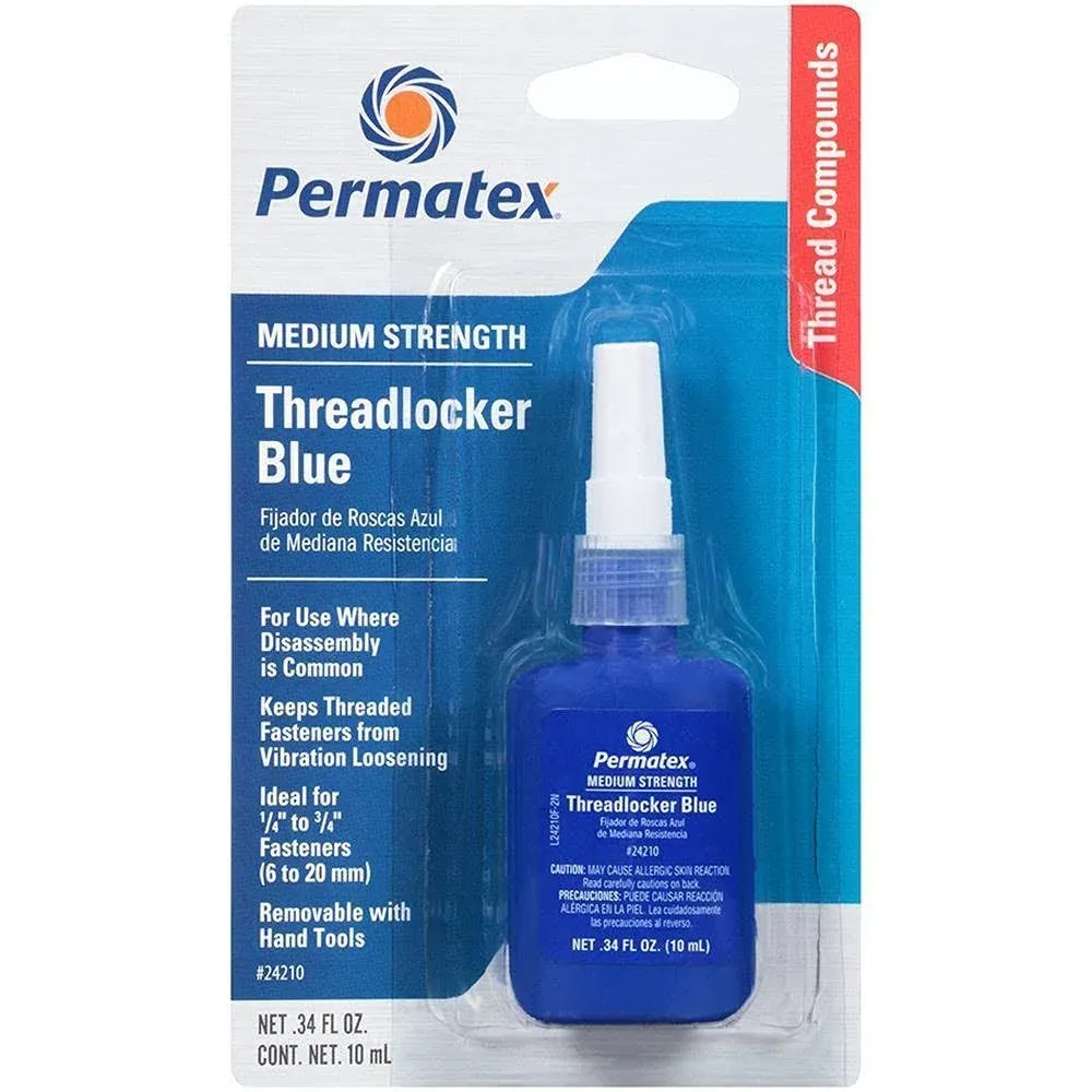 Permatex Medium-Strength Threadlocker Blue 10 ml Bottle (24210)