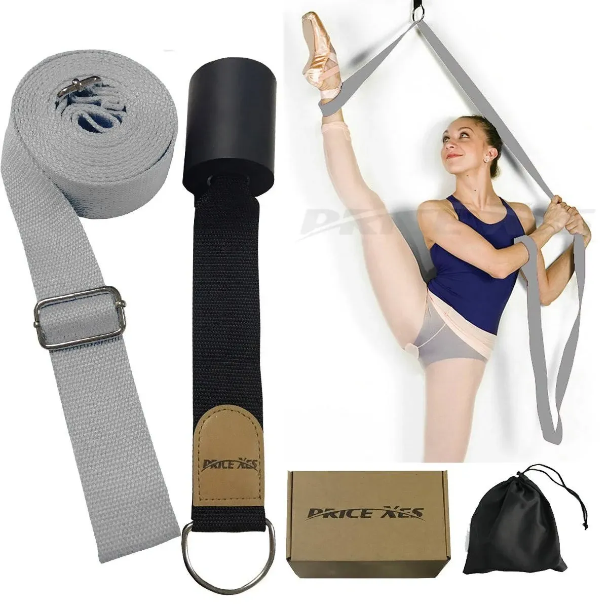 Price Xes Adjustable Leg Stretcher Lengthen Ballet Stretch Band - Easy gray 