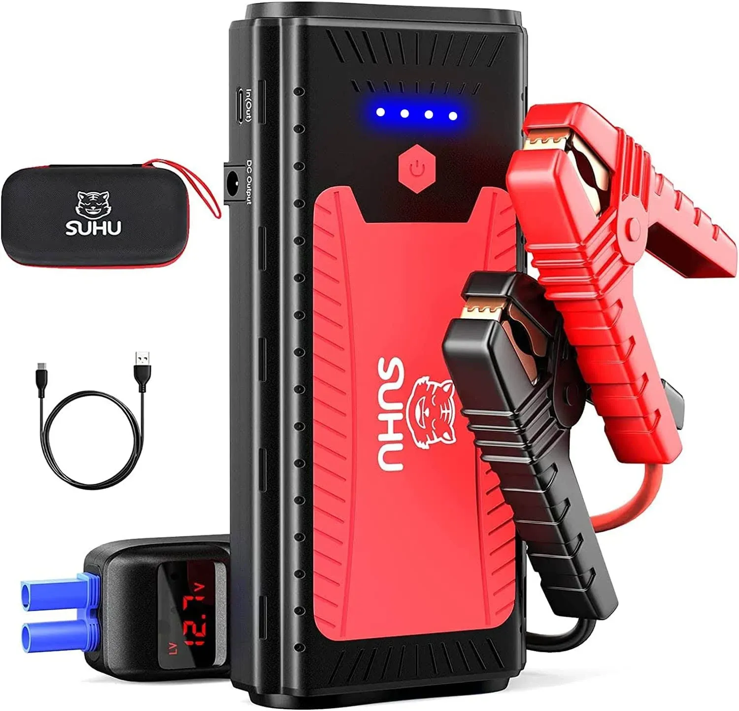 Suhu Car Jump Starter, 1500A Peak Car Battery Jump Starter (Up to 7.0L Gas and 5 ...