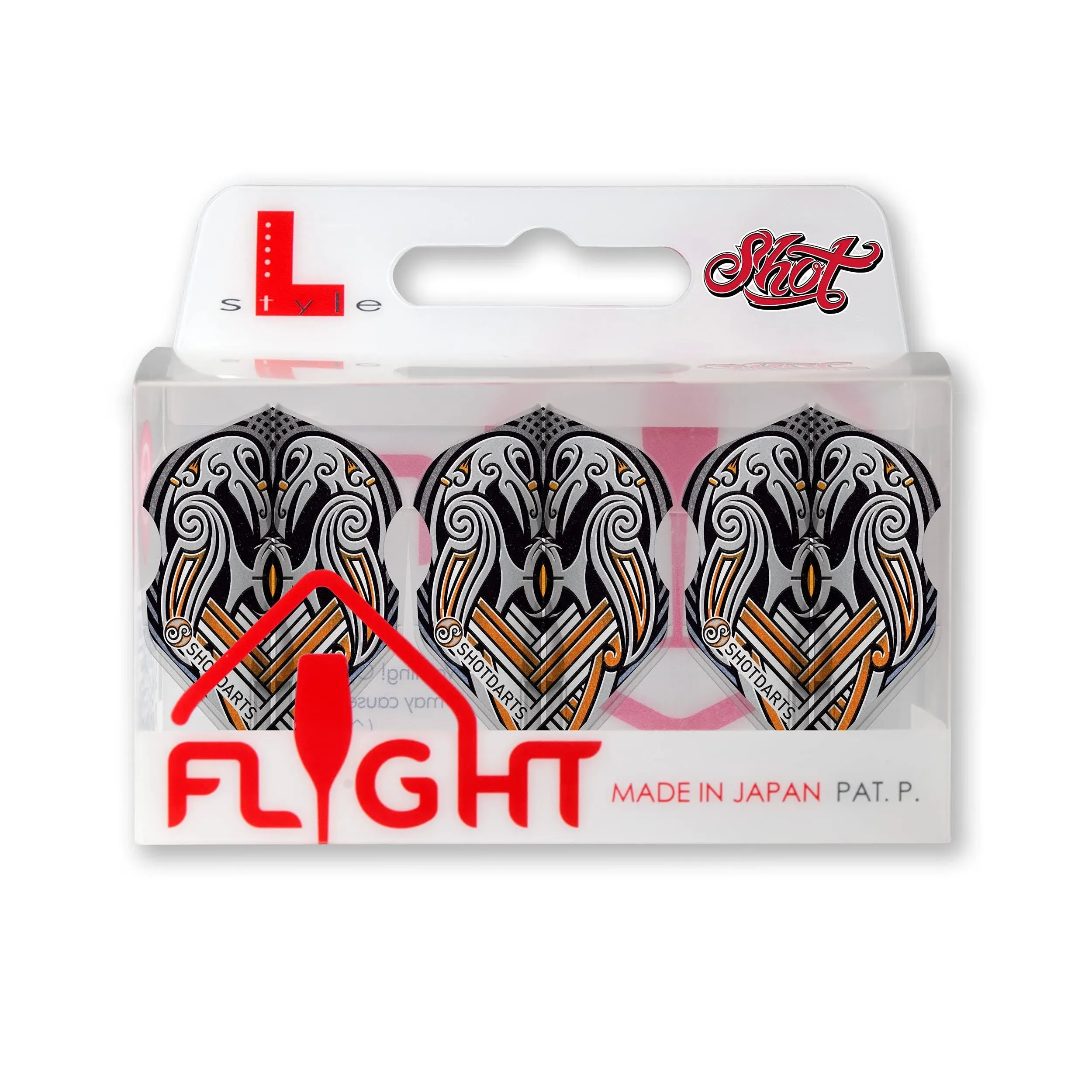 Shot L-Style EZ L3 Small Std Shape Viking Raven Black Dart Flight Set