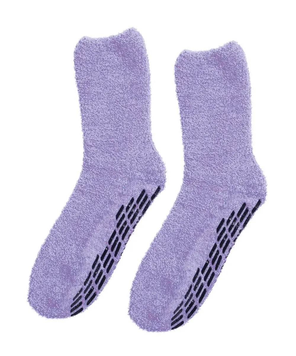 Silverts Best Gripper Hospital Socks Men & Women - Slipper Socks Lavender 