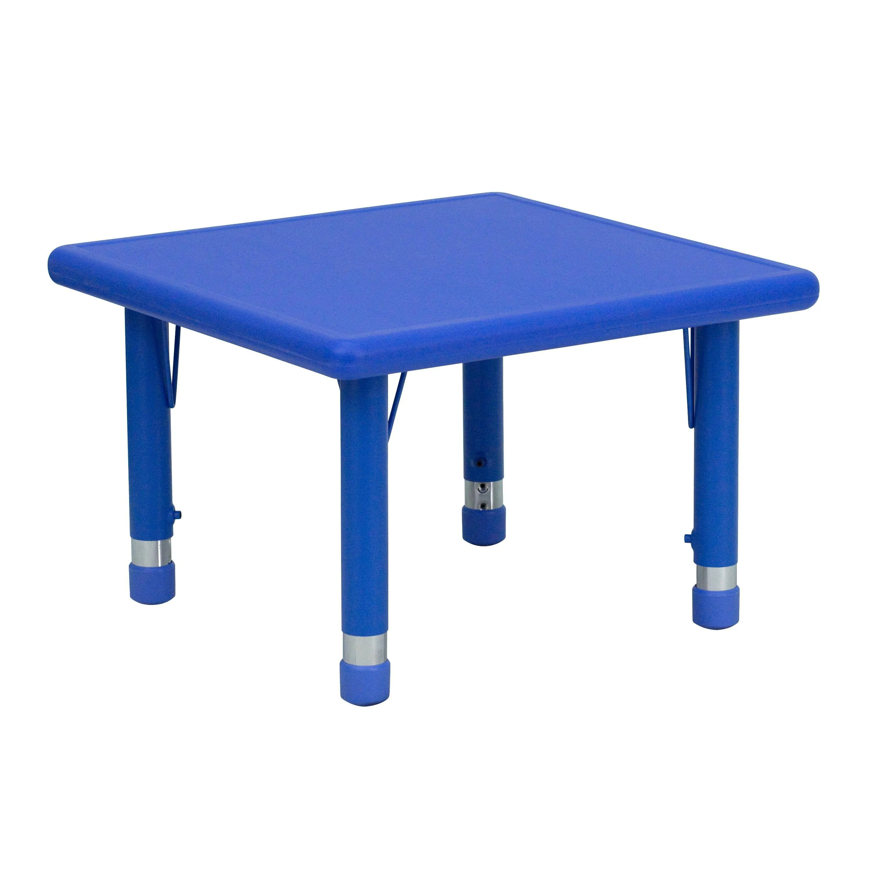 Flash Furniture 24" Square Plastic Height-Adjustable Activity Table, Blue