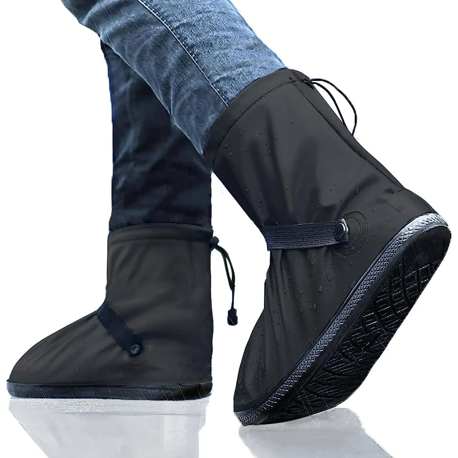 Shoe Covers with Zipper, Reusable Waterproof Shoes Cover, Non-Slip Rain Snow Boot for Men and Women