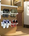 Baffect Wall Hanging Shoes Rack, Door Mounted Plastic Shoe Organizer, RV Camper Folding Shoes Holder for Space Saving Shoes Storage (4 Packs)