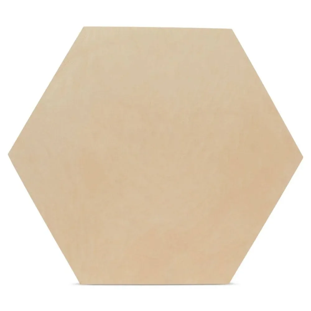 Unfinished Wooden Hexagon Blanks 6-inch, Pack of 10 Hexagon Cutouts for Craft Wood Shapes and Honeycomb Decoration, by Woodpeckers