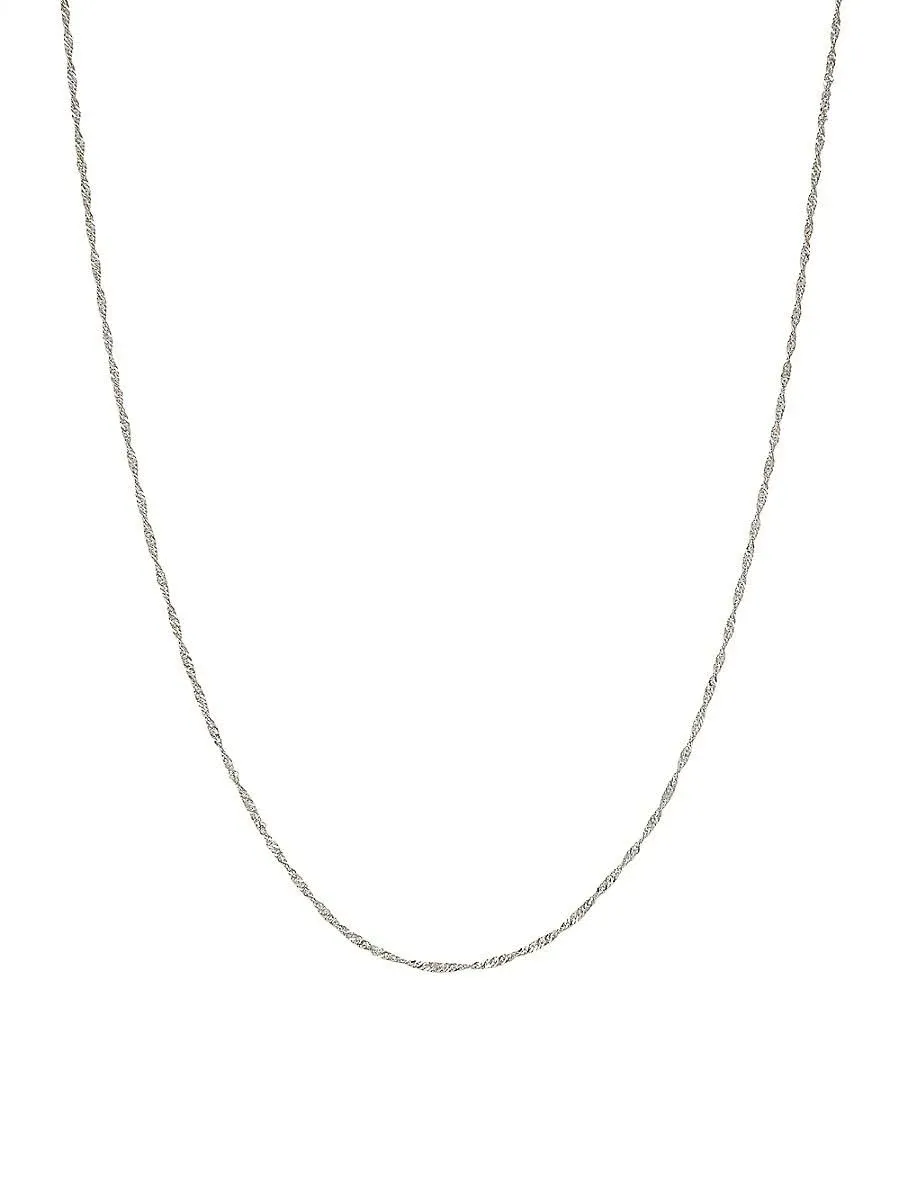 14k White Gold Singapore Chain Necklace, 2.1mm