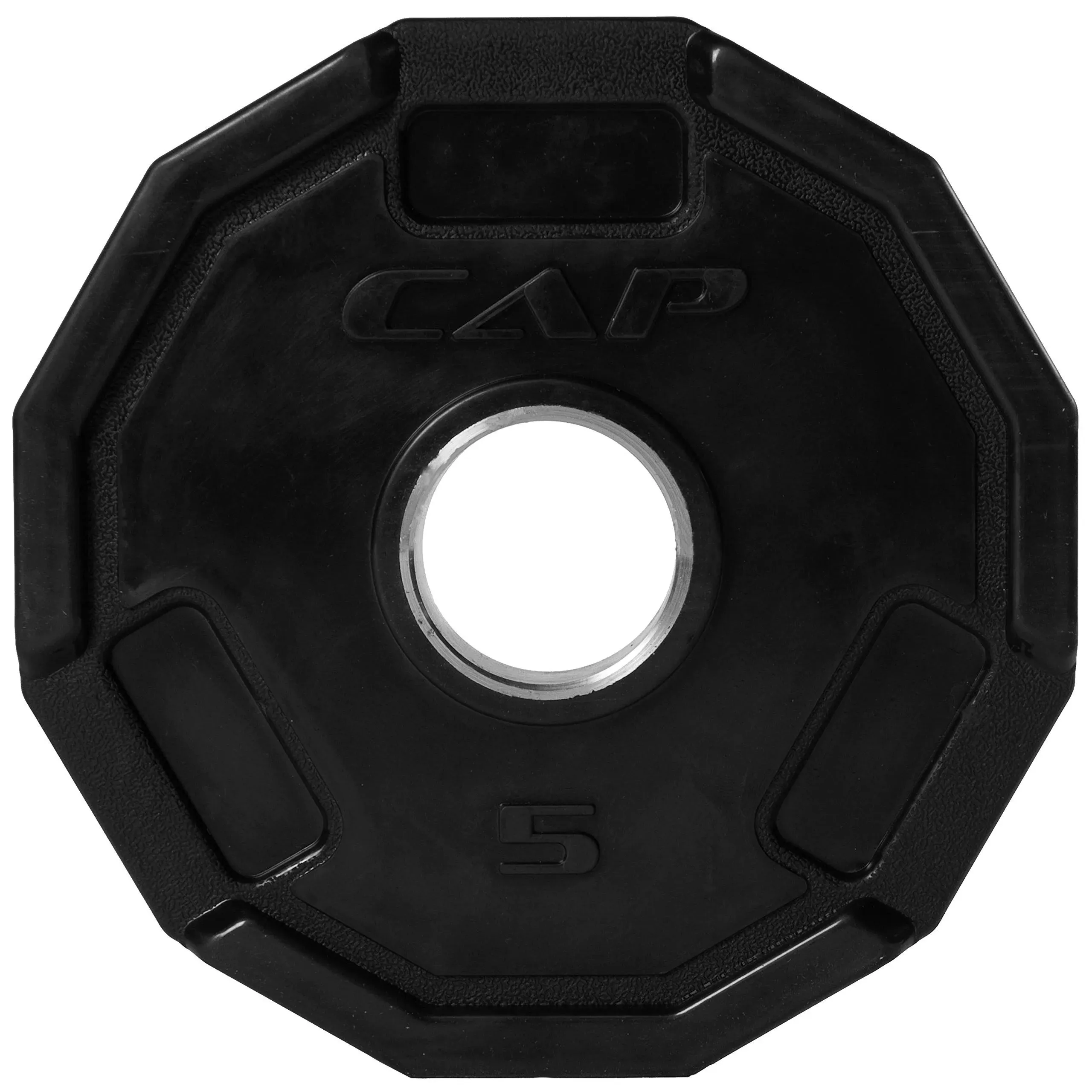 CAP Barbell 12-Sided Rubber Olympic Grip Weight Plates, Black | Multiple Sizes