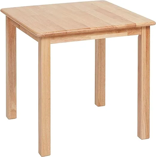 ECR4Kids 24in Square Hardwood Table with 22in Legs, Kids Furniture, Honey