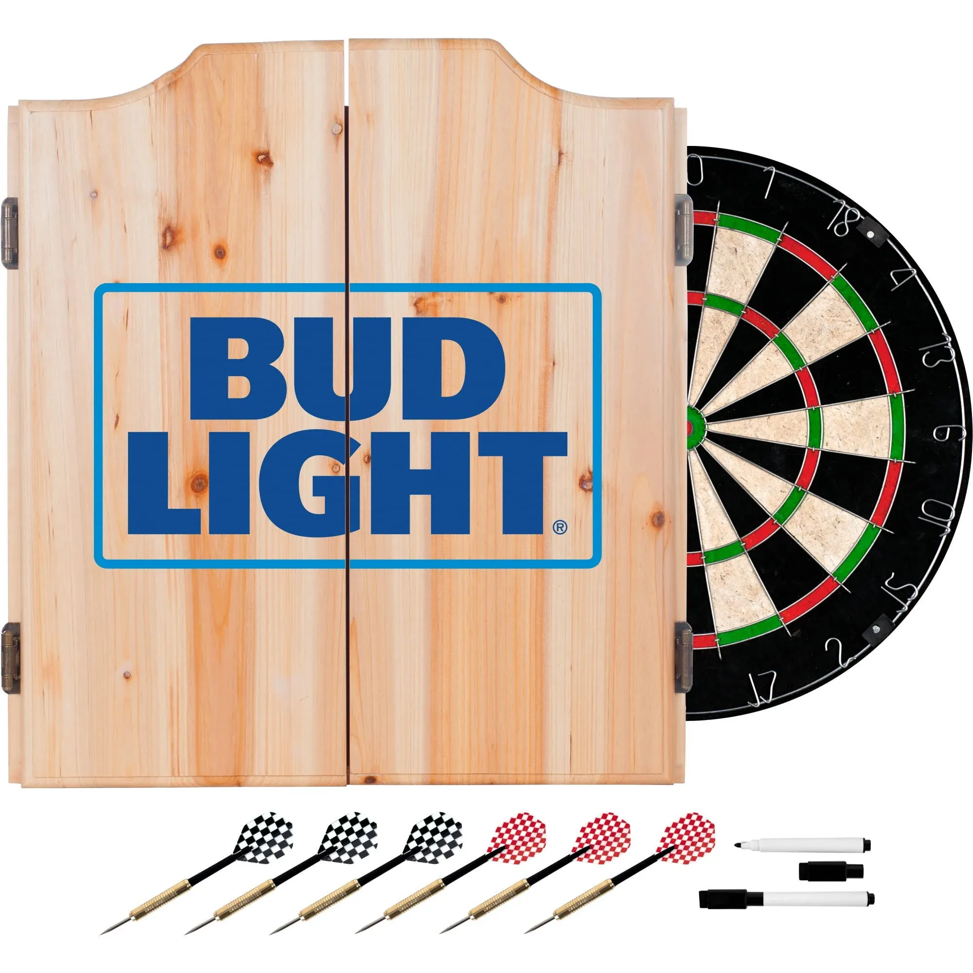 Trademark Global® Solid Pine Dart Cabinet Set, Bud Light | Staples