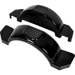 Hecasa Black Pair of Single Axle Trailer Fenders fits 13" Wheels Tire Skirt Boat - 39.7" Long x 8.8" Wide x 11.4" MO-035