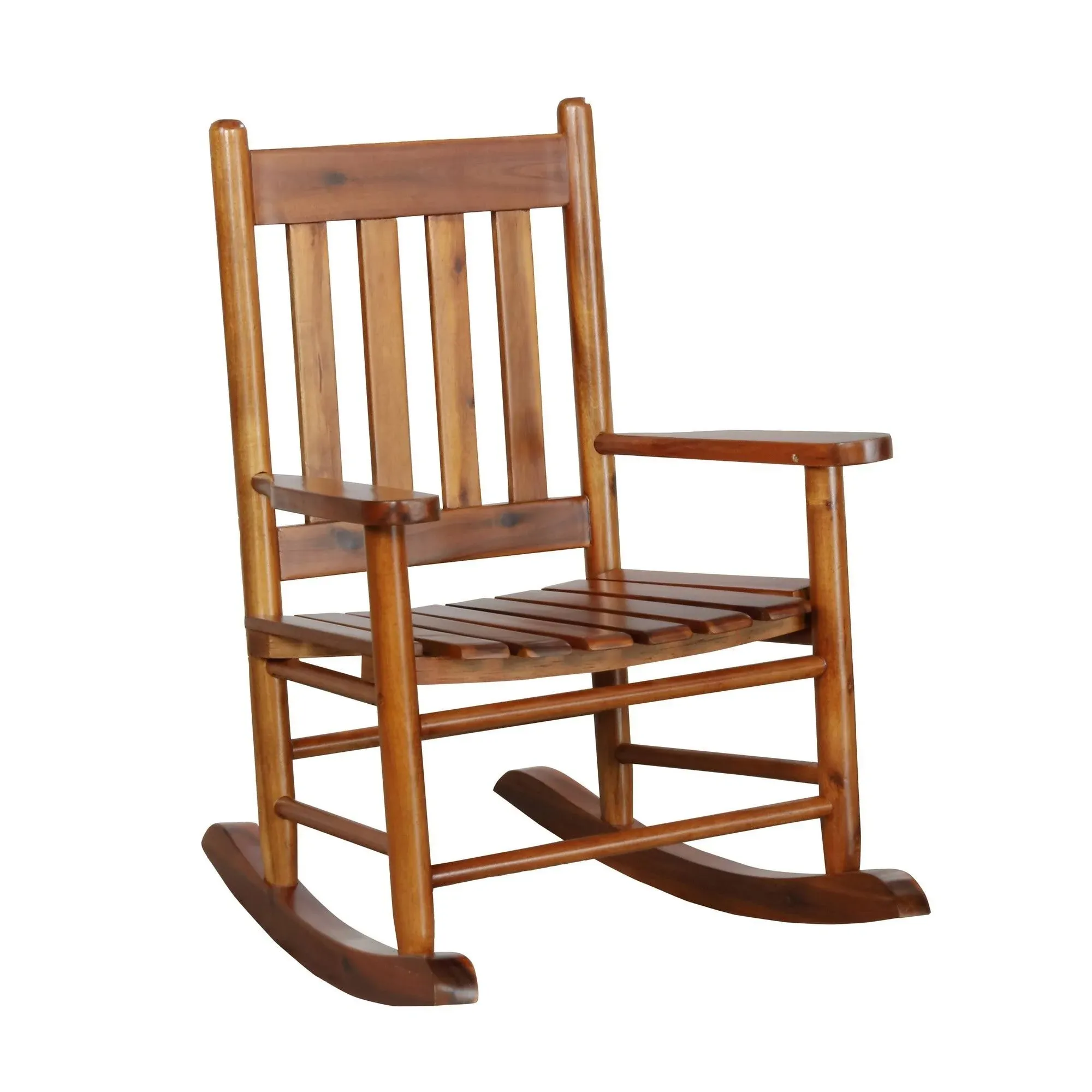 Coaster Slat Back Youth Golden Brown Rocking Chair