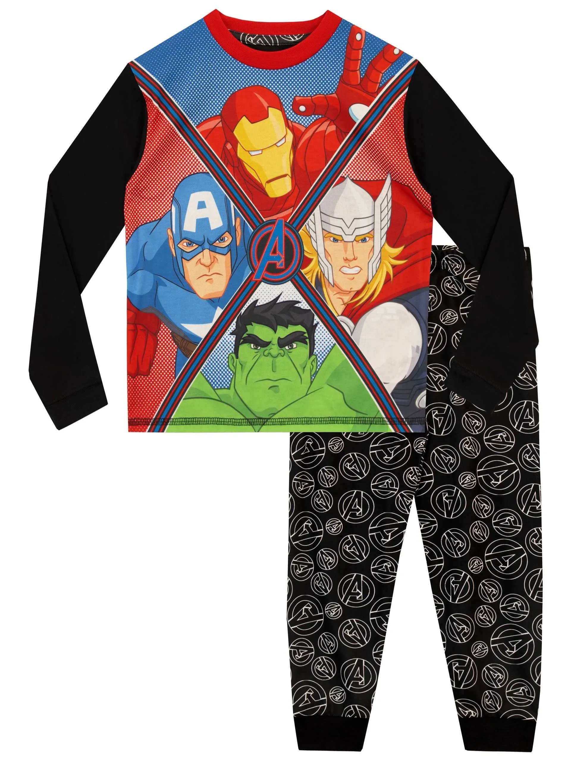 Marvel Boys' Avengers Iron Man Captain America Thor Hulk Pajamas (10)