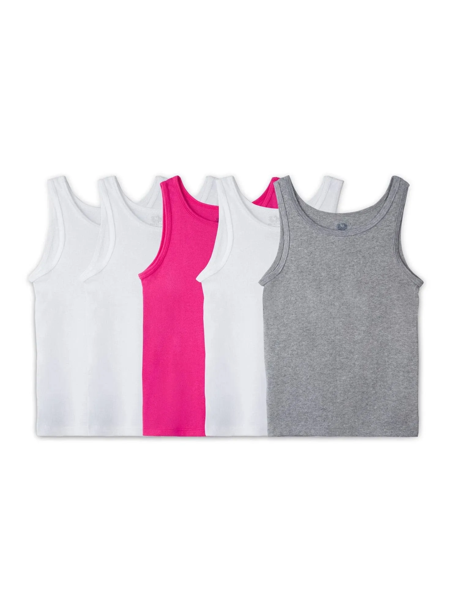 Fruit of the Loom Big Girls' Assorted Tank (Pack of 5)