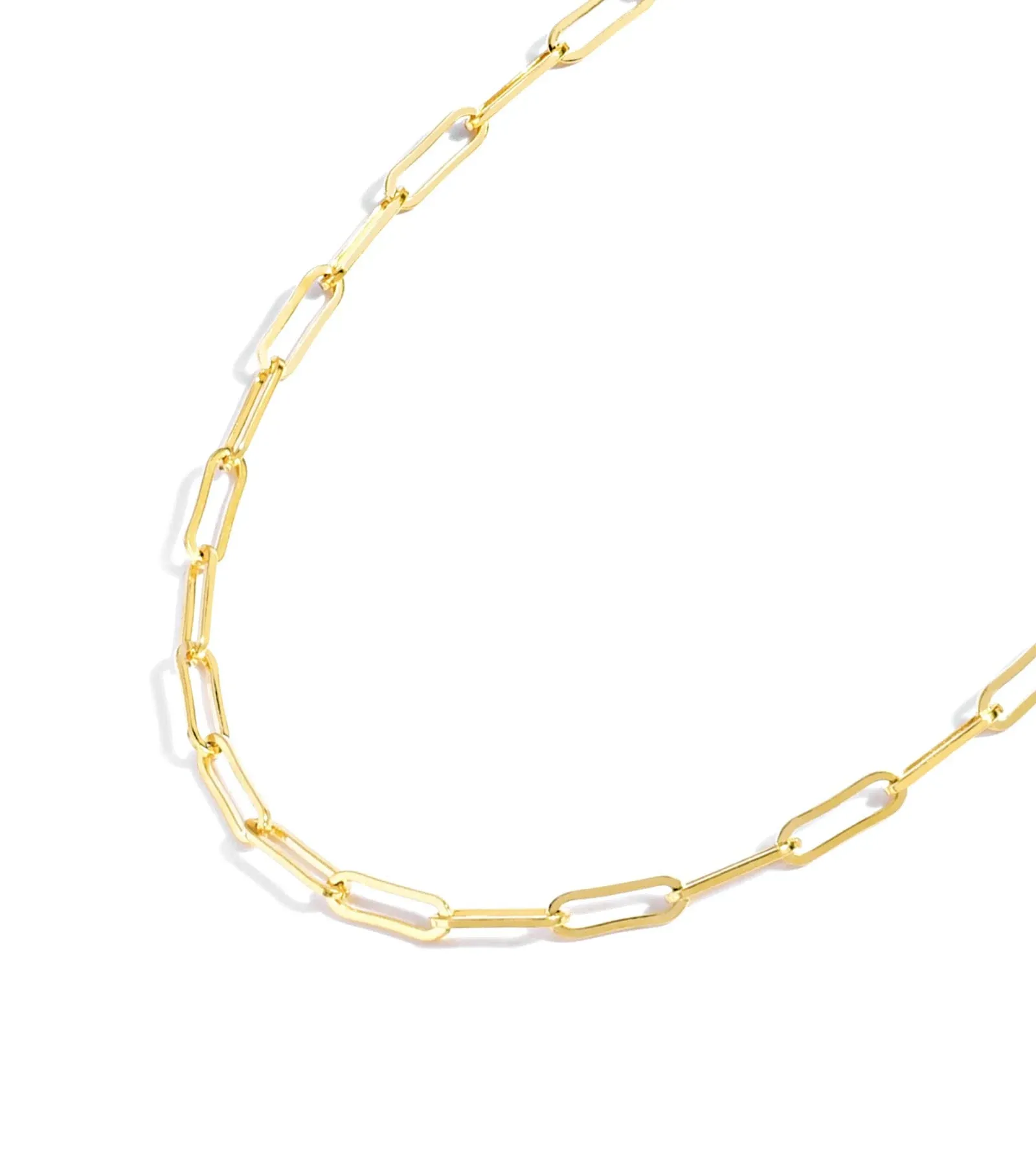 Jewelry Atelier Gold Chain Necklace Collection - 14K Solid Yellow Gold Filled Paper Clip Link Chain Necklaces for Women and Men with Different Sizes (2.0mm, 2.5mm)