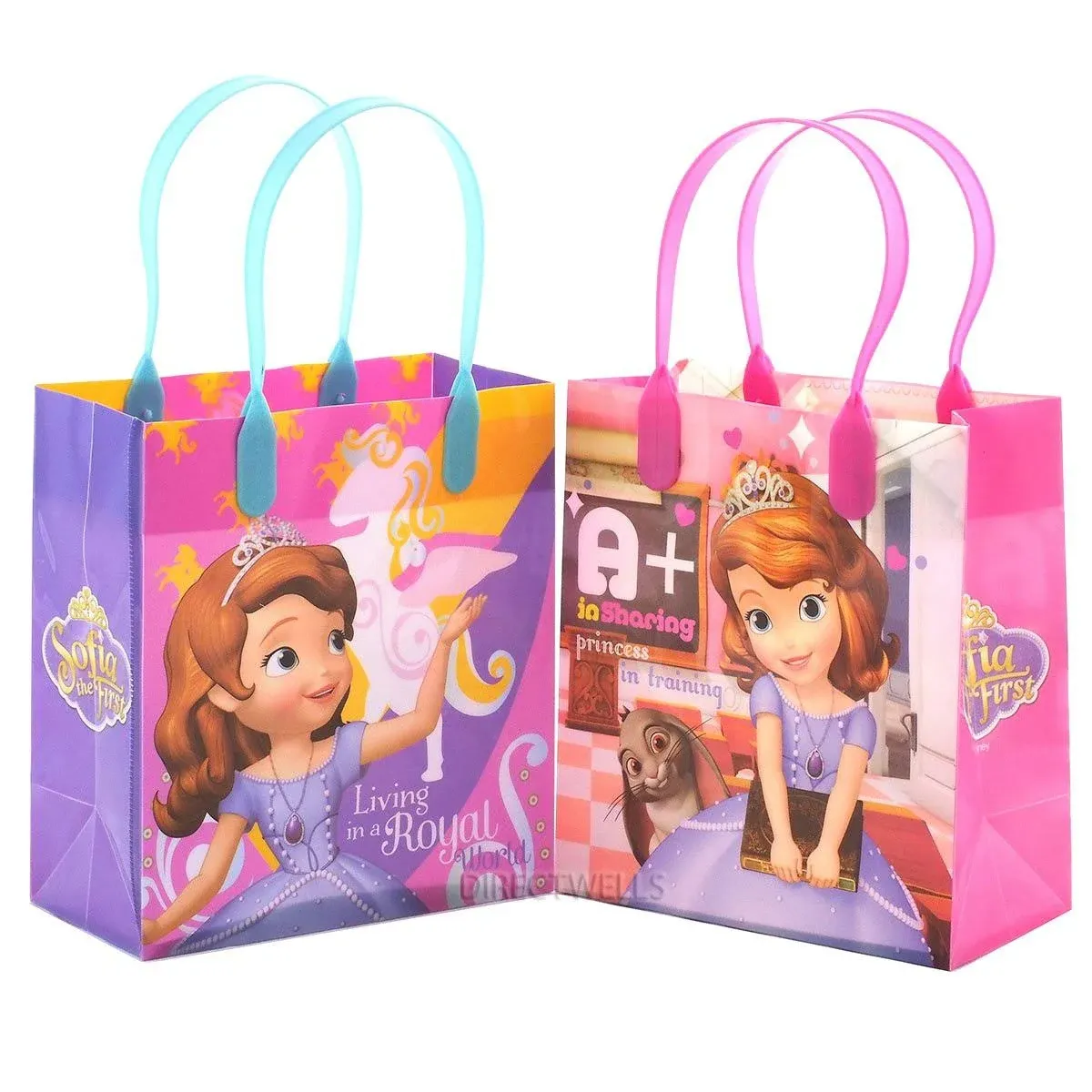 Disney Princess Sofia 12 Premium Quality Party Favor Reusable Goodie Small Gift Bags