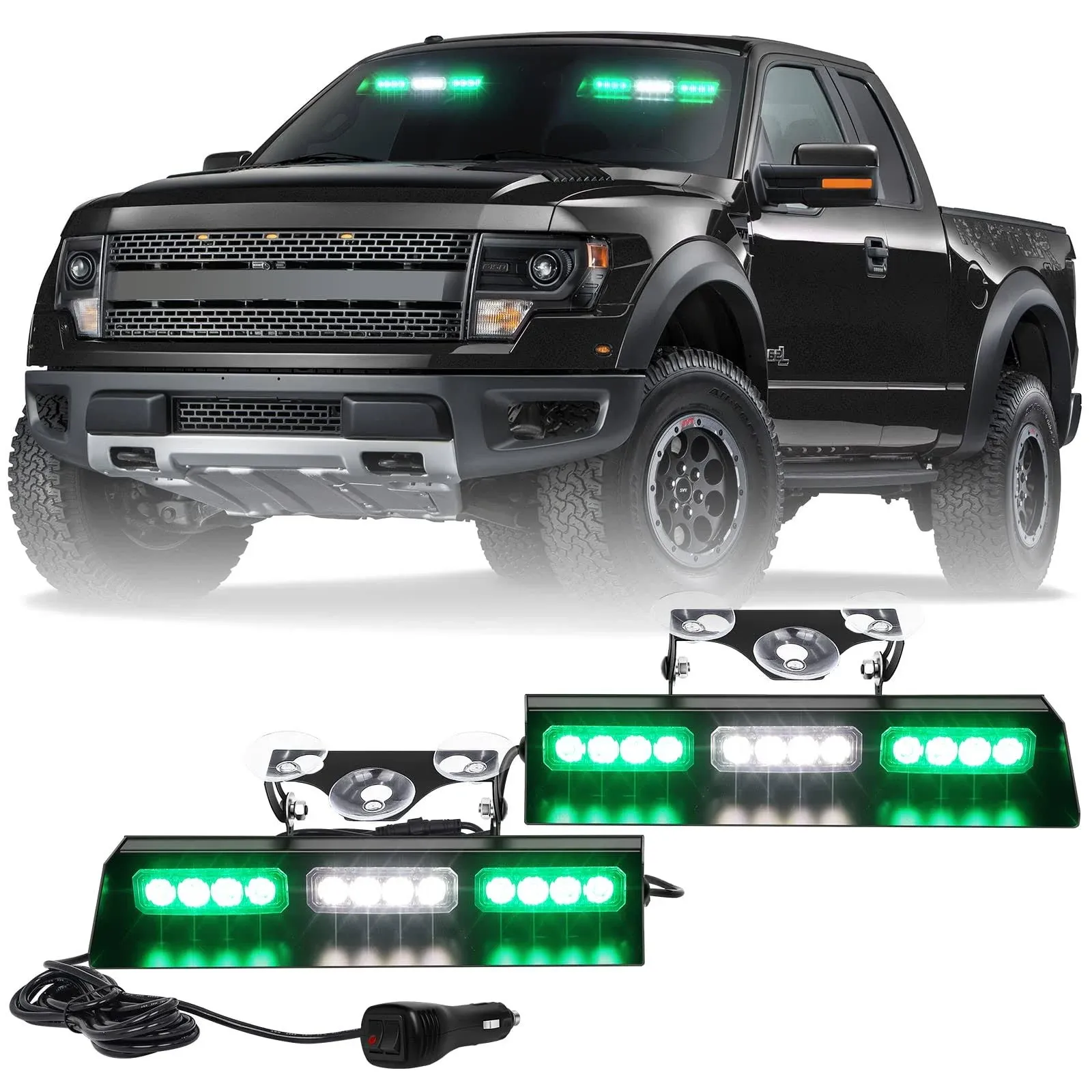 XRIDONSEN Emergency Strobe Dash Traffic Advisor Light Bar Safety Hazard Warning ...