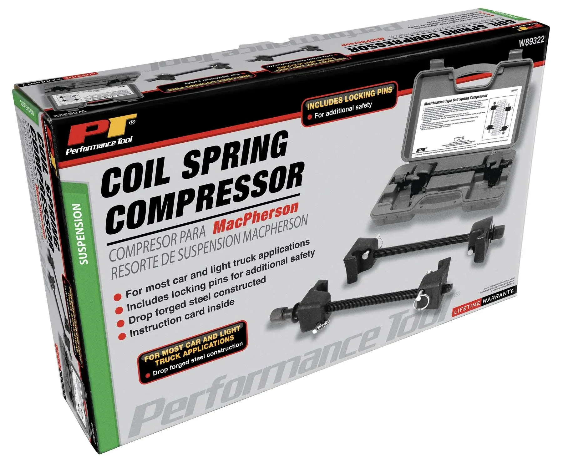 PERFORMANCE TOOL PROFESSIONAL STRUT SPRING COMPRESSOR TECH KIT W89322