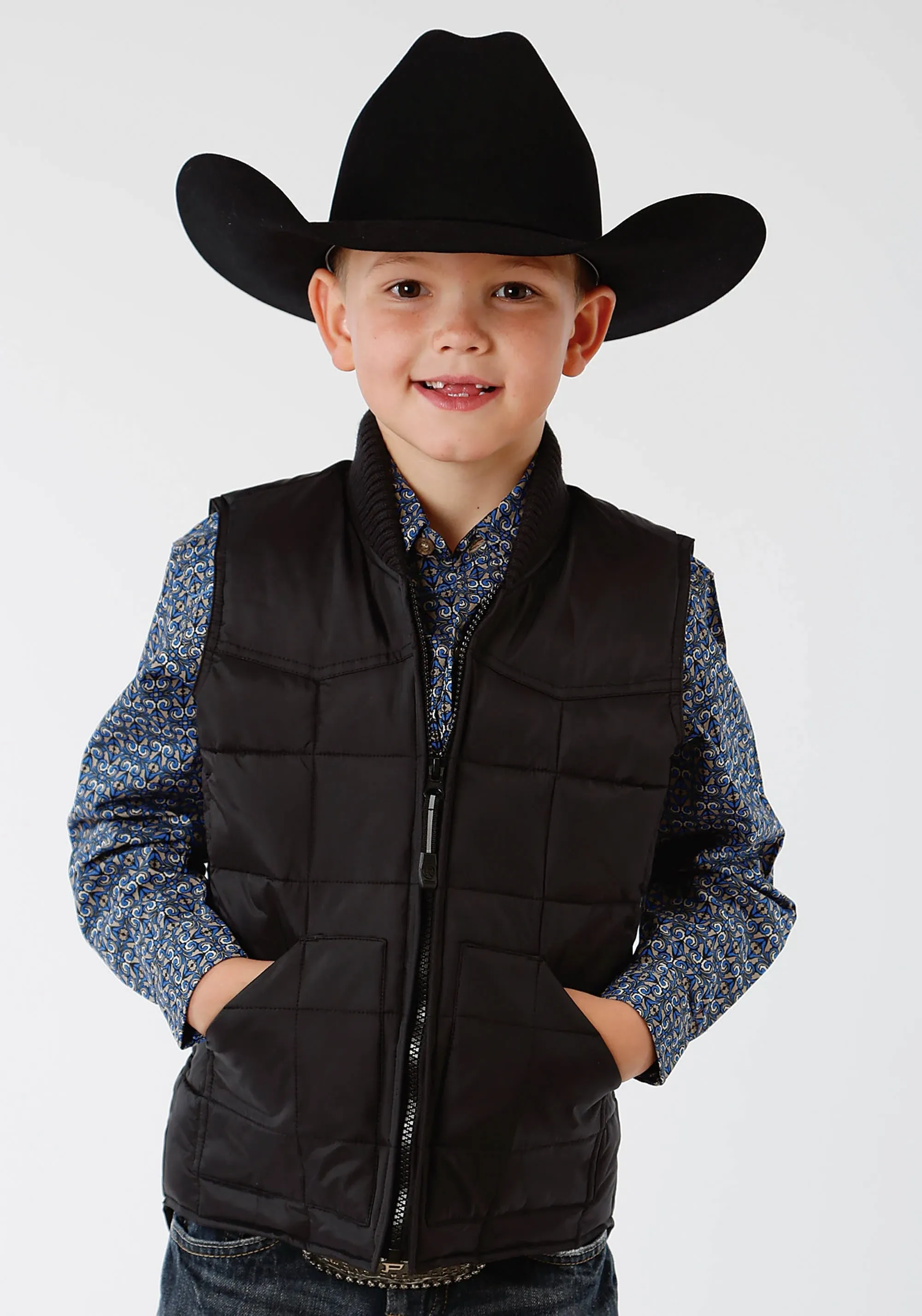 Roper Rangegear Down Vest-Boys-Black